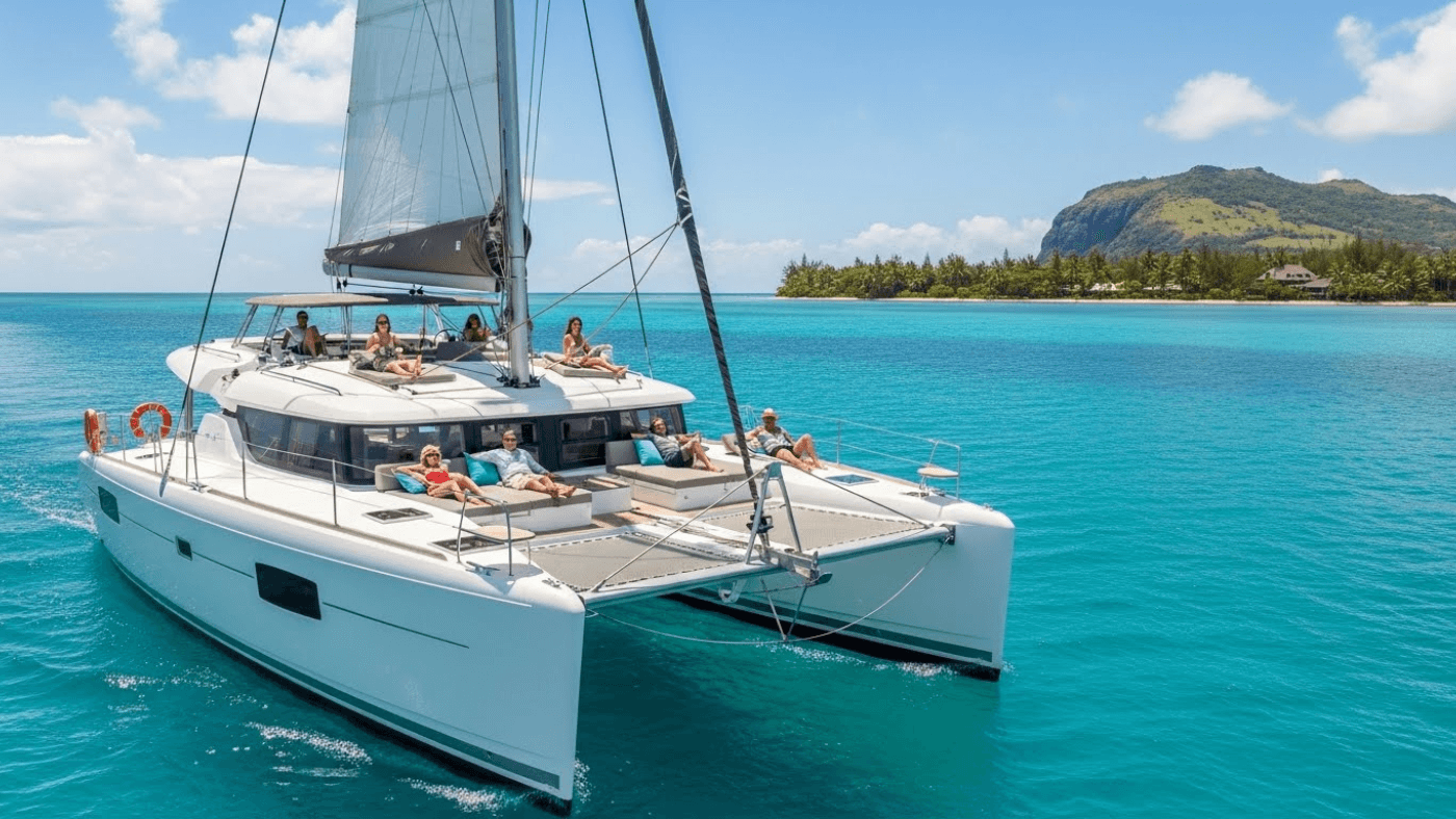 Catamaran cruise in the Mauritius lagoon with Himalay Rental Tours
